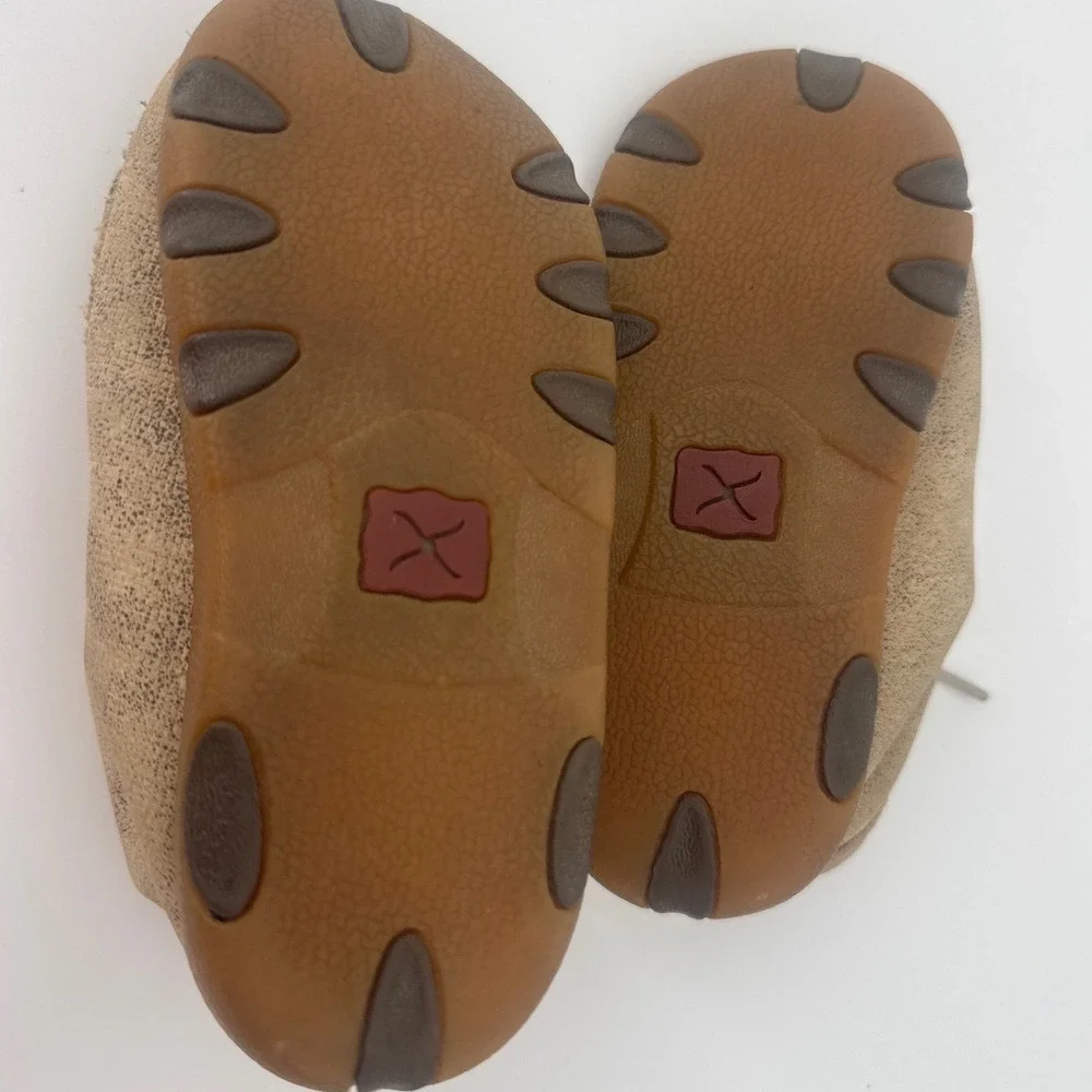 Twisted X Driving Moc Kids Chukka Size 8M Tan Leather Lace Up Shoes YDM0005